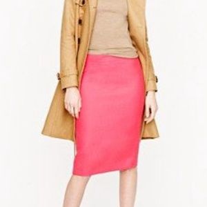 J. Crew No. 2 Pencil Skirt in Neon Pink wool